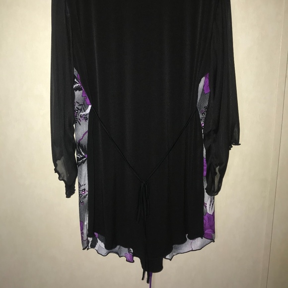Dare to Wear 2X Black/Purple Tunic - Picture 5 of 5